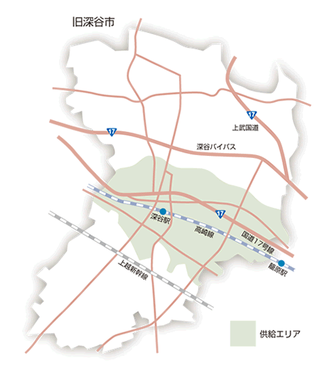 供給区域図／旧深谷市エリア